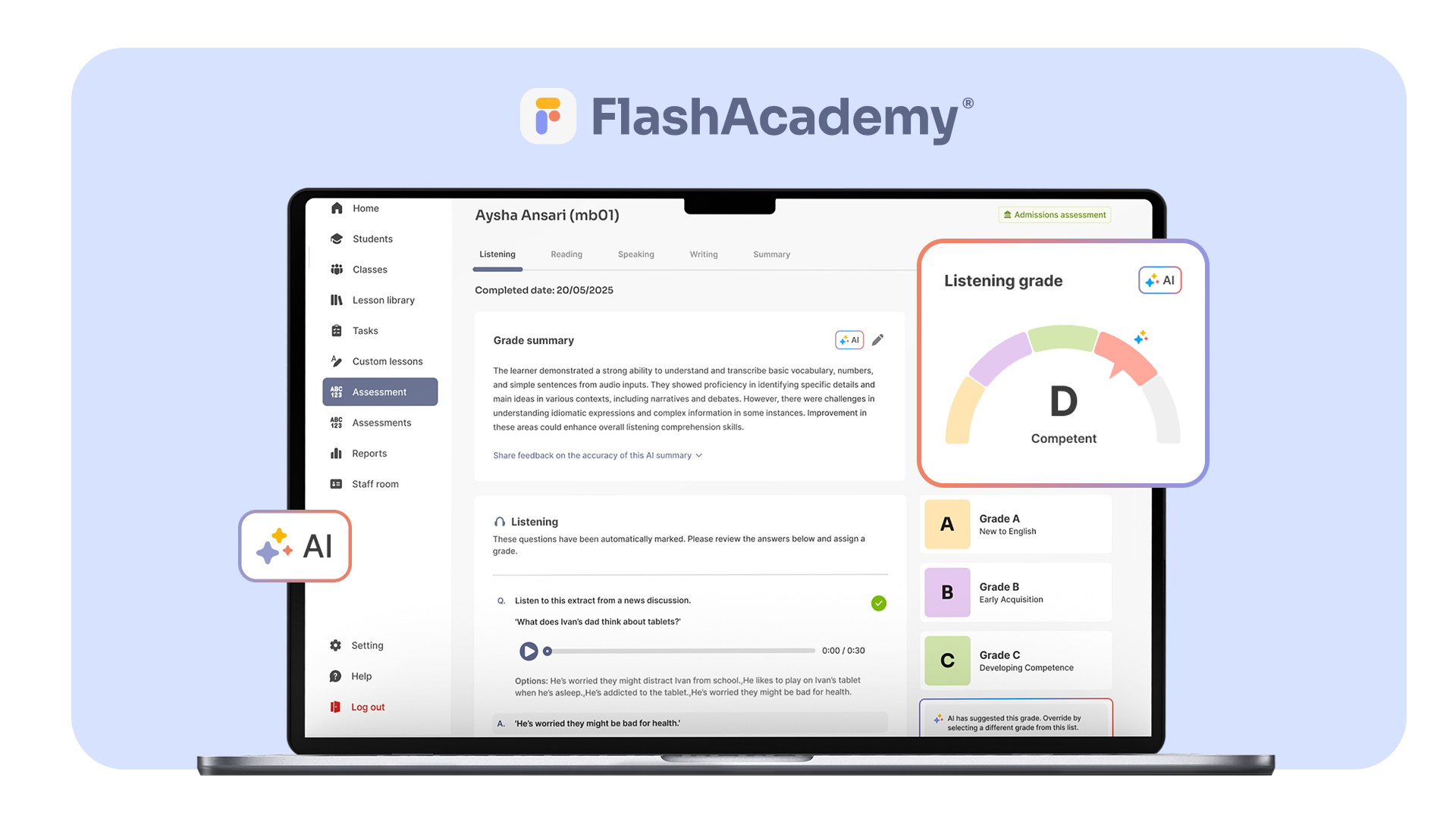 See real-time progress using FlashAcademy®'s teacher dashboard See real-time progress using FlashAcademy®'s teacher dashboard